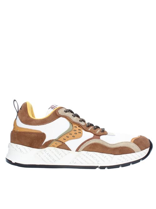 Sneakers in camoscio pelle e tessuto VOILE BLANCHE | CLUB18BROWN/WHITE